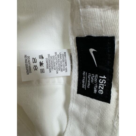 Nike Swoosh Logo Golf Ball Cap Hat White Mens Adjustable One Size - Picture 4 of 6